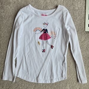 Epic Threads White and Pink Long Sleeve Kids Tee